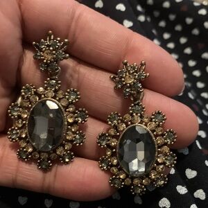Vintage Black and Gold Earrings